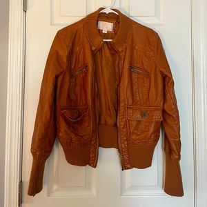 Xhilaration faux leather bomber jacket